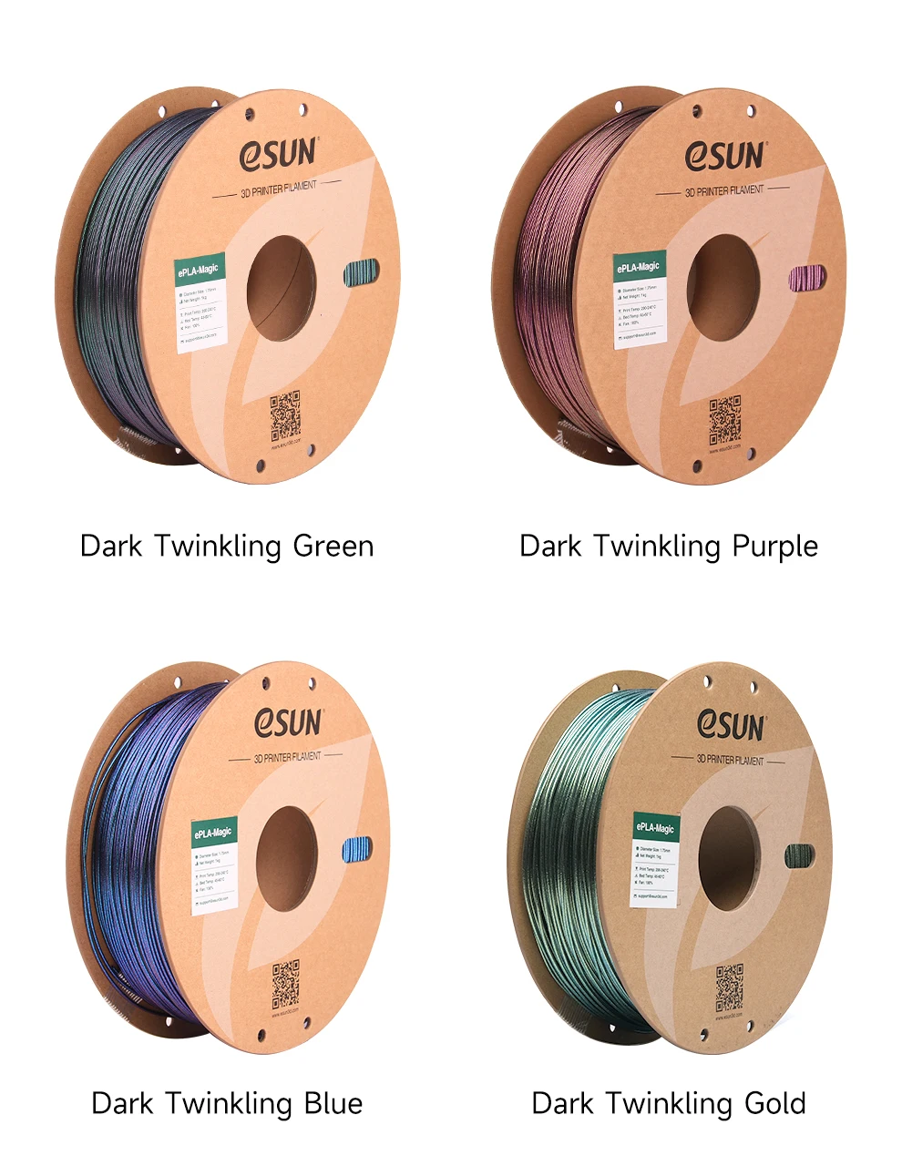 ESUN Magic PLA 3D-Filament Zweifarbiges 3D-Drucker-Filament 1,75MM 1KG Glitzer-Filament Dunkel Funkelnd DIY 3D-Kunstwerk Für Bamb Lab – Detail 4
