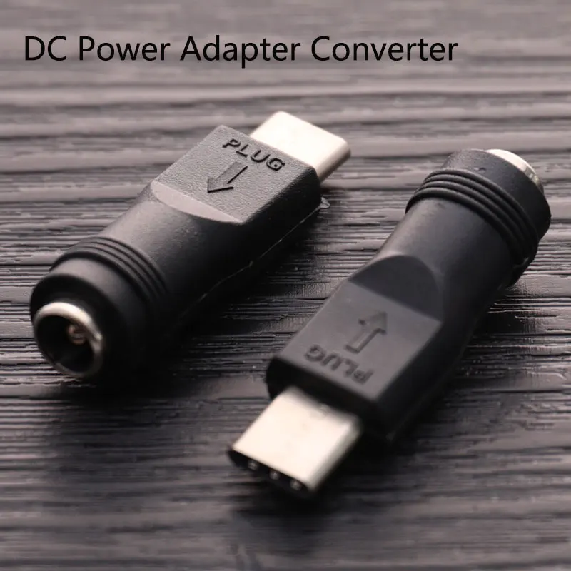 Convertidor de adaptador de corriente CC, conector hembra a USB tipo C macho, 5,5x2,1mm, 1 unidad