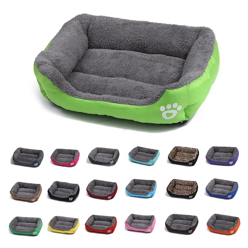 Pet Large Dog Bed Warm House Candy-colored Square Nest Pet Kennel For Small Medium Large Dogs Cat Puppy Plus Size Dog Baskets