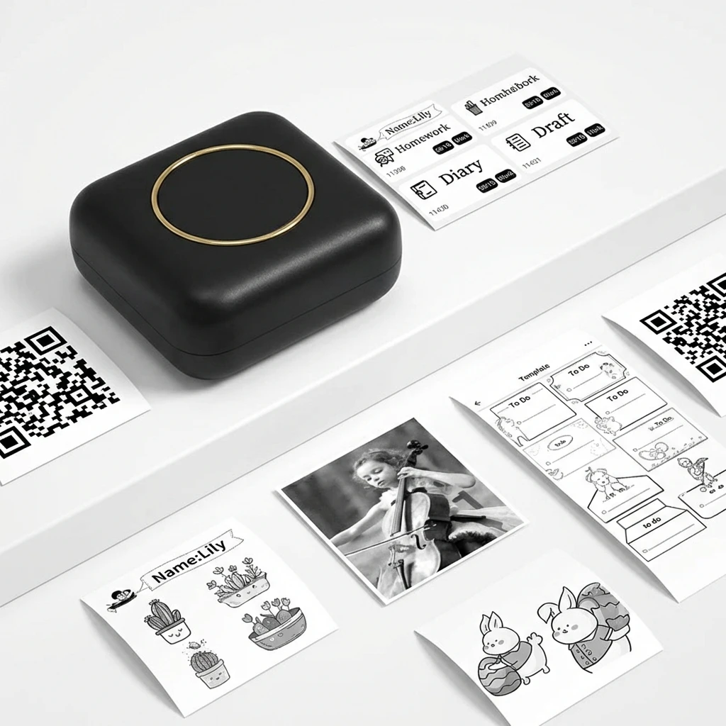 

Мини-портативный принтер, термопринтер без чернил, для фото, текста, заметок, этикеток, для путешествий, беспроводная печать по Bluetooth для домашних заданий