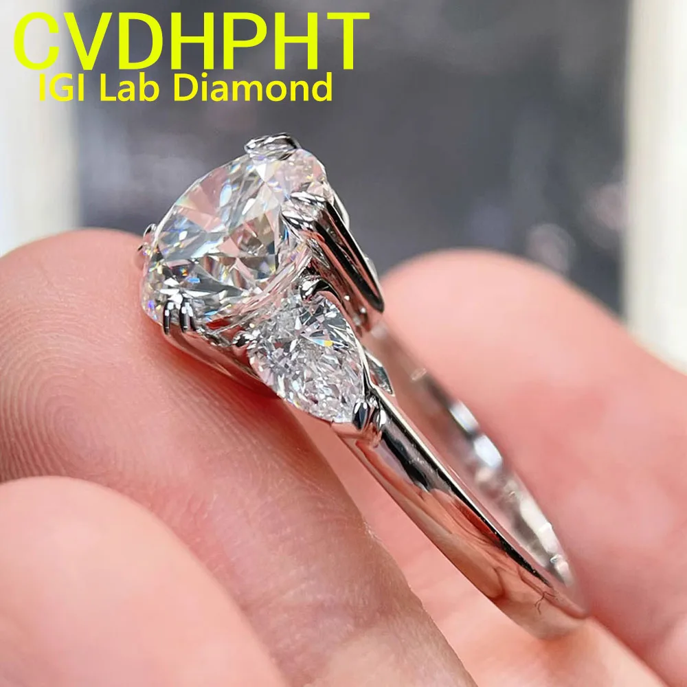 

Платиновое кольцо Pt950 IGI Solitaire Lab-Grown Diamond круглой формы CVD HPHT Diamond D VS Свадебное обручальное кольцо
