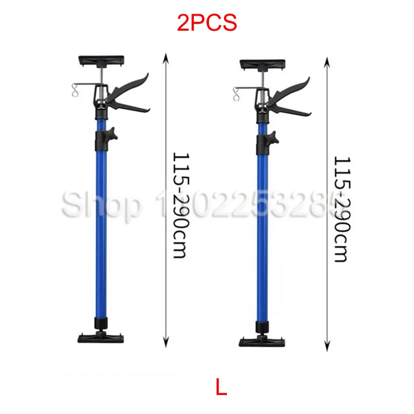 

2Pcs Labor-Saving Telescopic Steel Support Rod Ceiling/Cabinet/Drywall Construction Tool Hand Lifting Jack Extensible 290cm