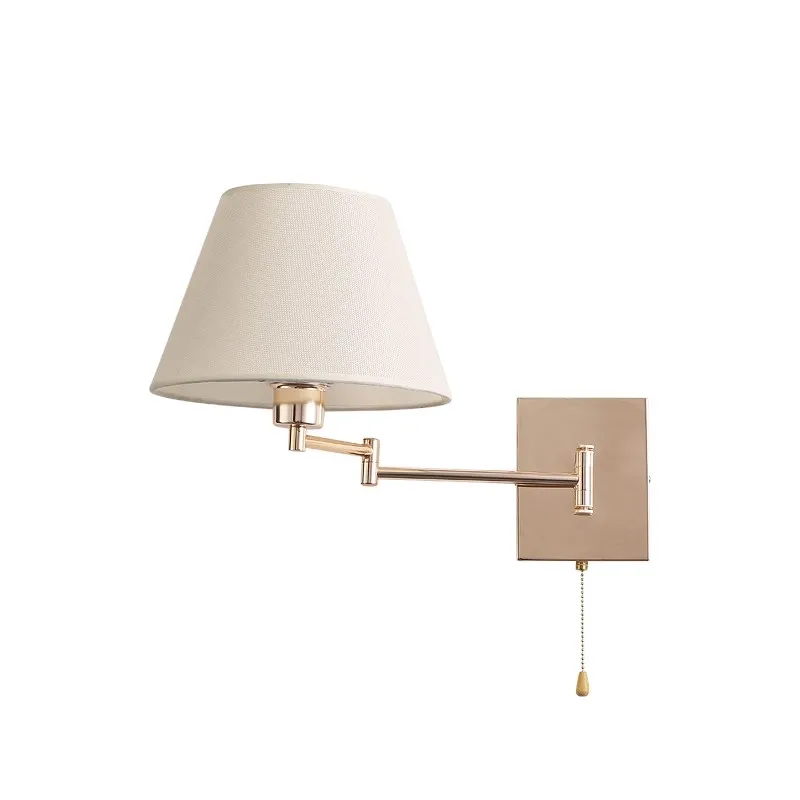 American Telescopic Folding Adjustable Rocker Arm Wall Lamp Living Room Study Bedroom Bedhead Pull Rope Switch Wall Light
