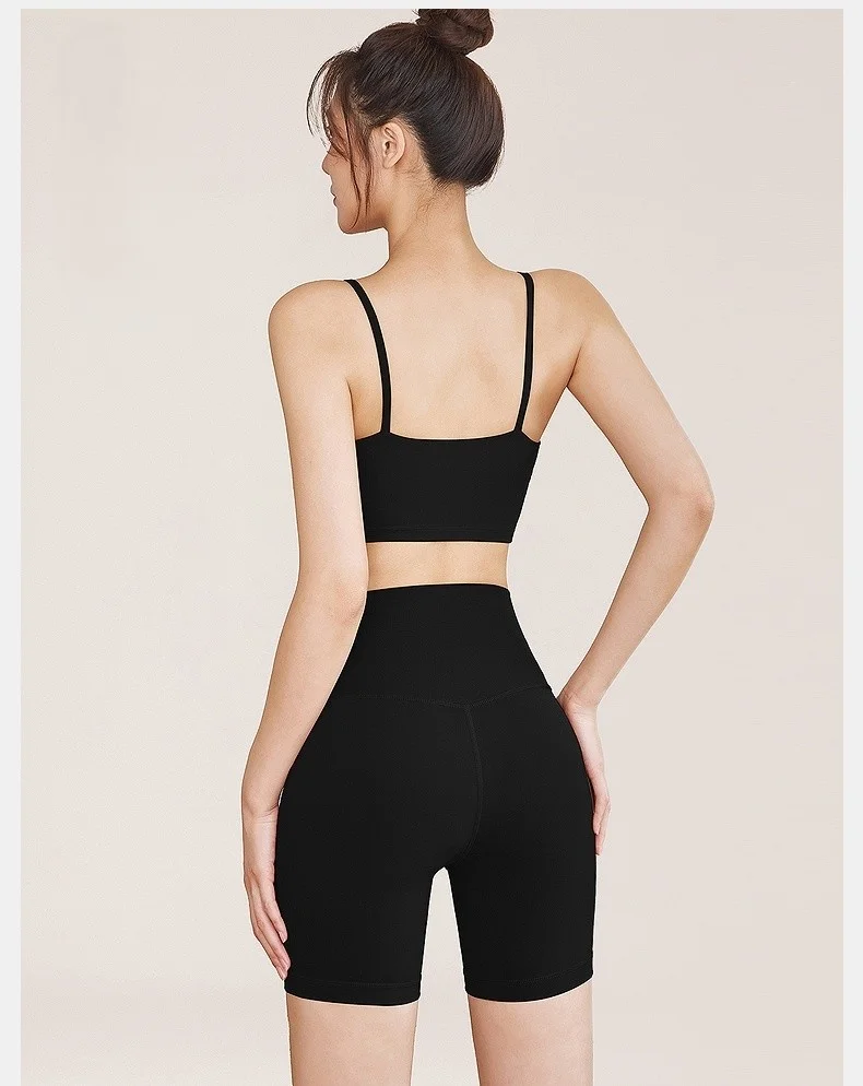 Yoga Shorts Beige Women Sport Gym Training Side Solid Athletic Modal Seamless Quick-Dry Fitting Print Cotton Lady Detail Lounge