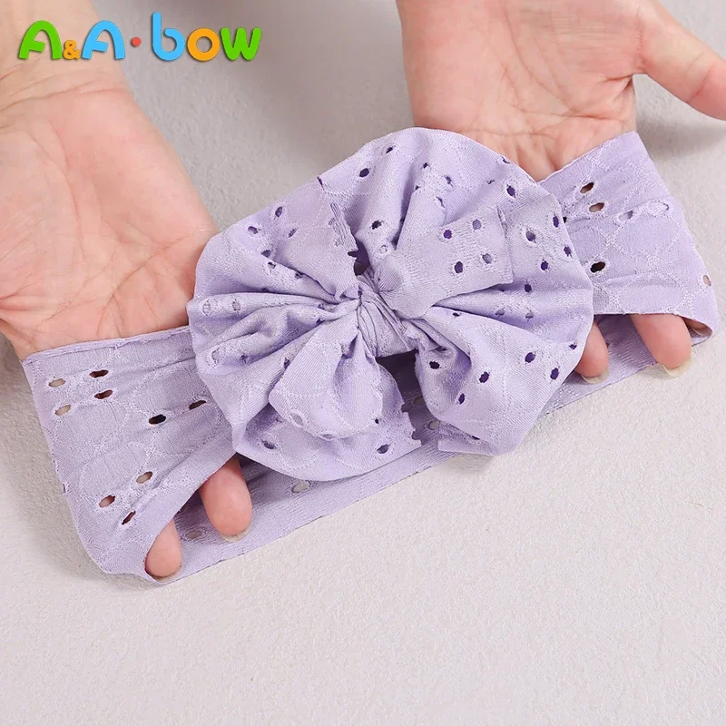 

Breathable Soft Big Bow Baby Headband for Newborn Infant wide margin Solid Colors Headwrap Elastic Nylon Baby Hair Accessories