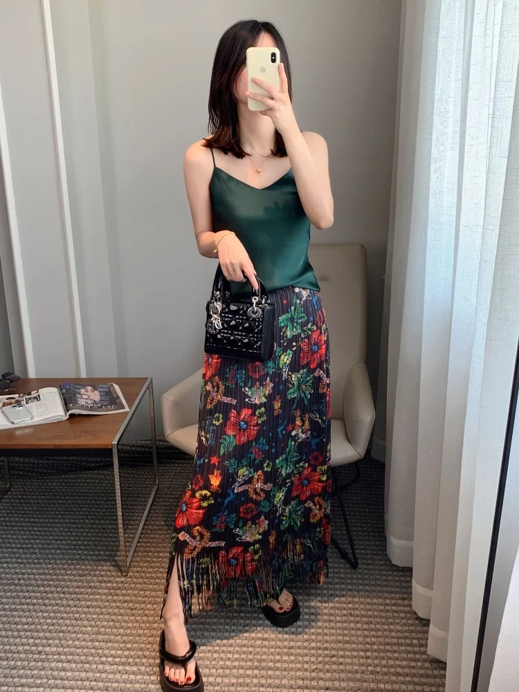 

Acetate Silk Silk Women's Tank Top Summer High-End Sensation Inner Wear Commute Style Slim Fit Short Length Color