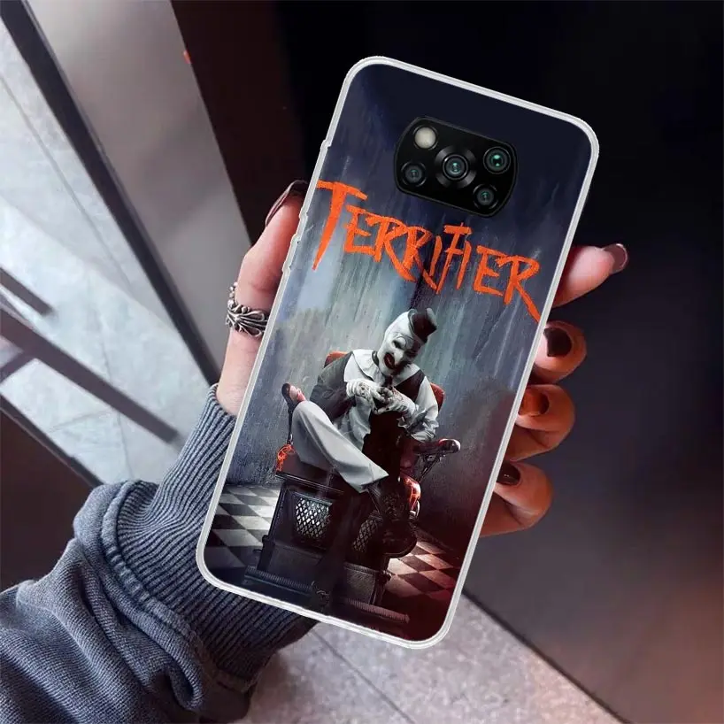 Horror Movie Terrifier Phone Case for Xiaomi Poco X6 X5 X4 X3 Nfc F6 F5 Pro F4 Gt F3 F2 F1 M5S M4 M3 5G Soft Cover Print Fundas