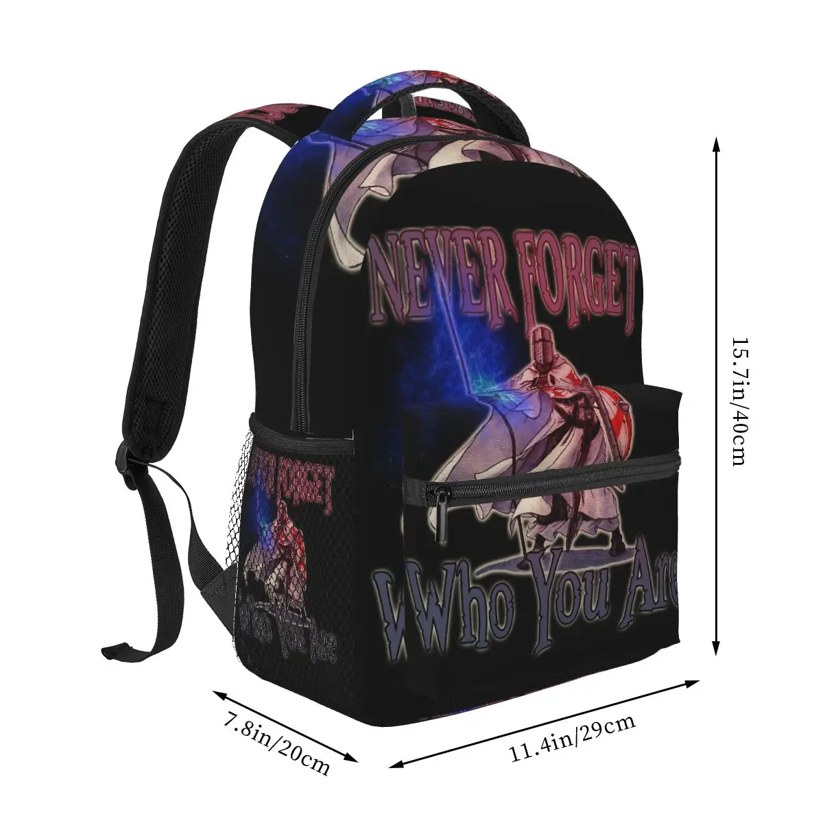 Knights Templar Cross Shield Symbol Medieval Sword Emblem Secret Order Backpack Student Boys Girls BookBag Laptop Shoulder Bags