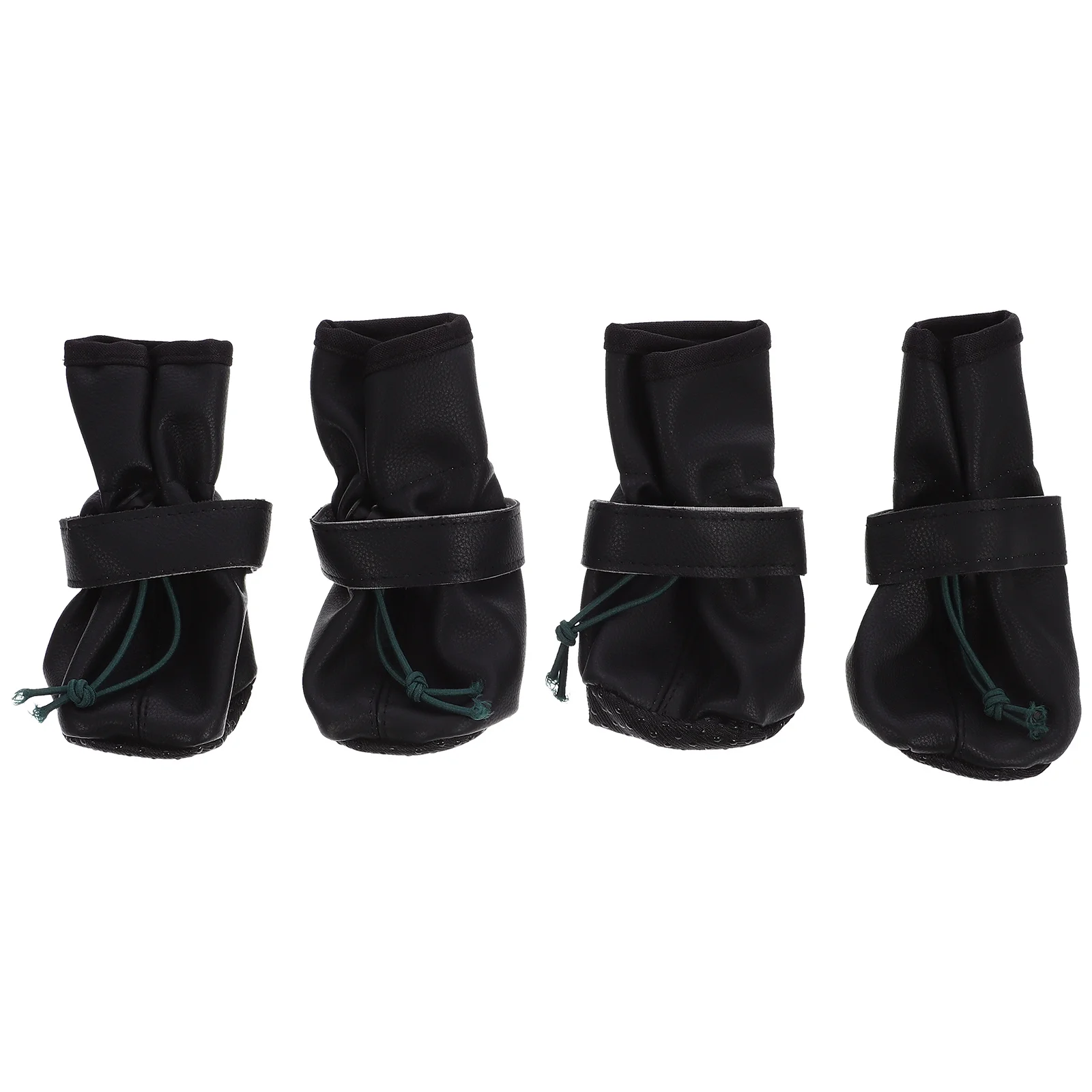 

4Pcs Pet Anti-Slip Shoes Dog Boots Durable Non-Slip Soles Protect Paws Black Random Lining Pattern Size 8