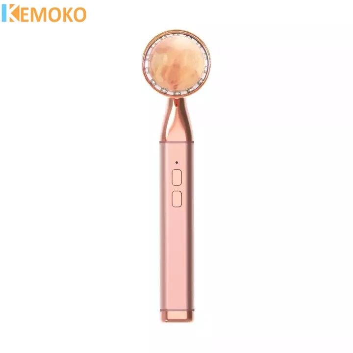 LED Lighting Therapy Heat Sonic Beauty Red Blue Face Massager Skin Tightening Rose Quartz Spa Bar Jade Face Lifting Device