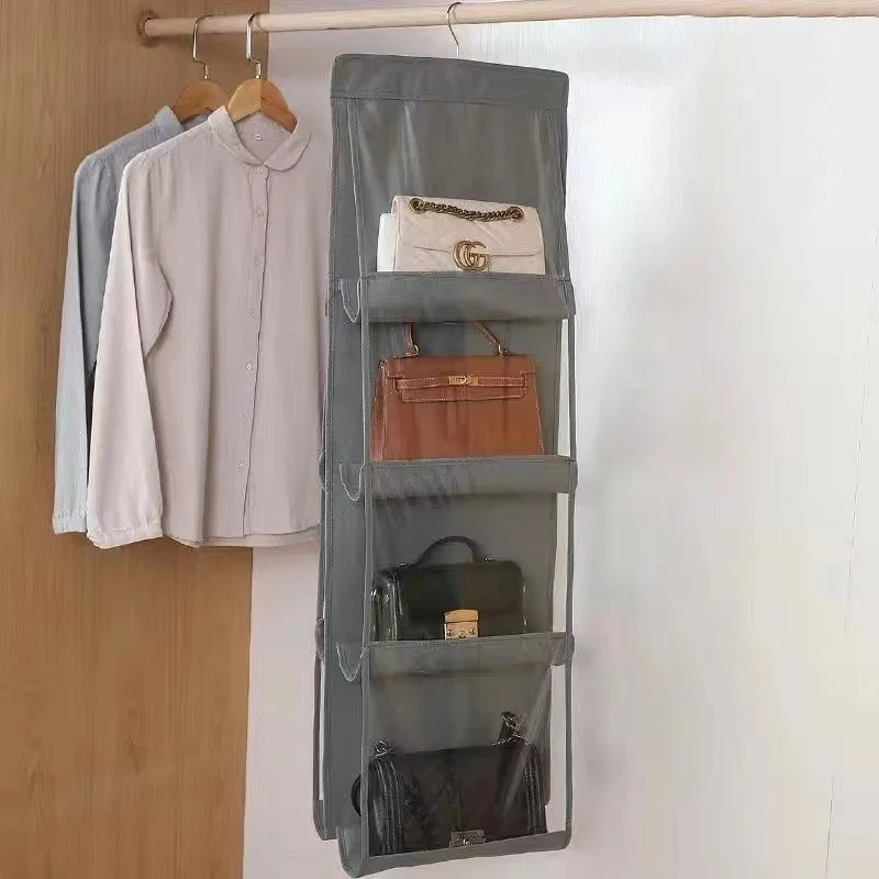 Hanging Handbag Organizer Wardrobe Closet Transparent Storage Bag Door Wall Clear Sundry Shoe Bag Hanger Pouch Accessories Stuff