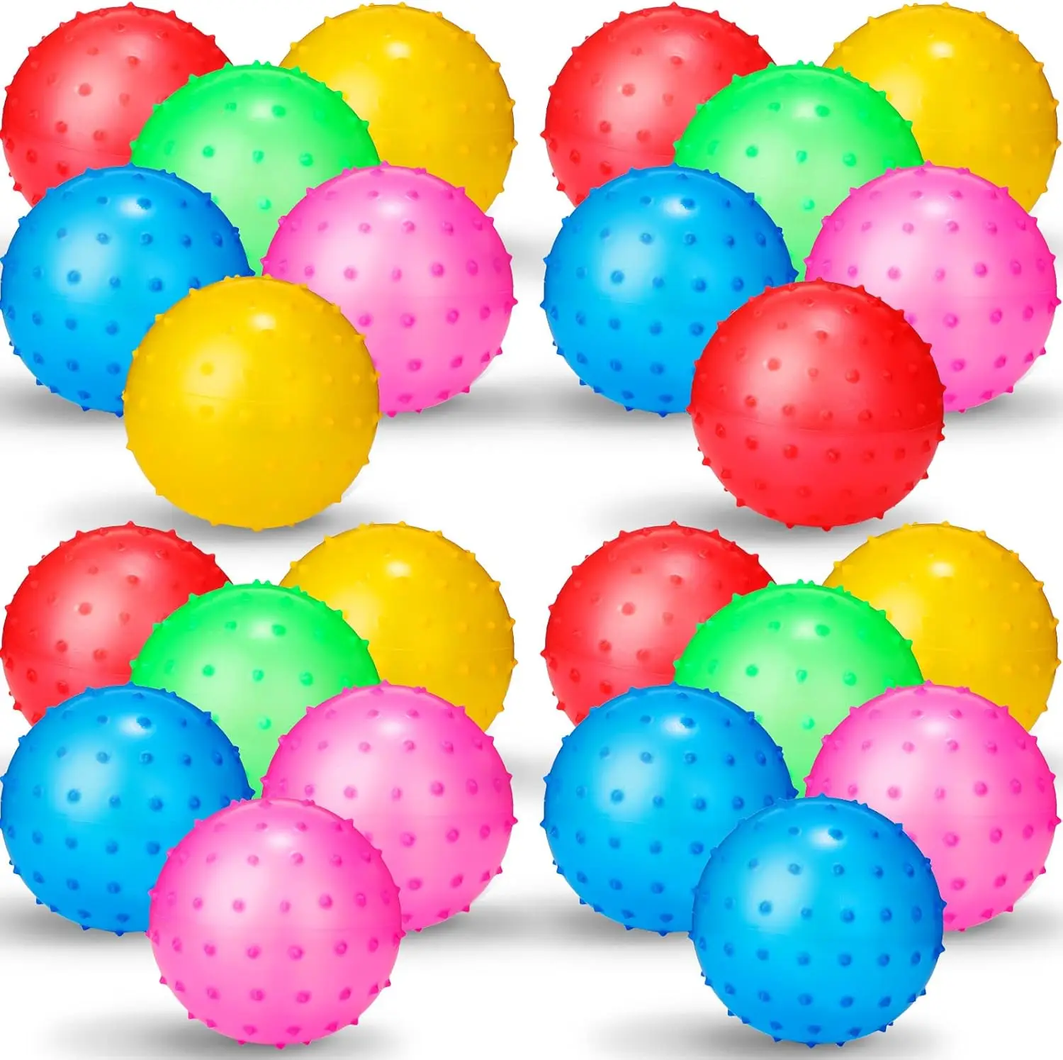 

24 Pack Spiky Sensory Balls, 4.72" Bouncy Stress Balls for Kids, Soft PVC Tactile Toys for Indoor Outdoor Play, Party Favors