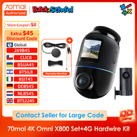 70mai 4K Dash Cam Omni X800 with 4G Hardwire Kit UP04 360° Rotation 24h Parking Surveillance Support Remote Real-time Monitoring