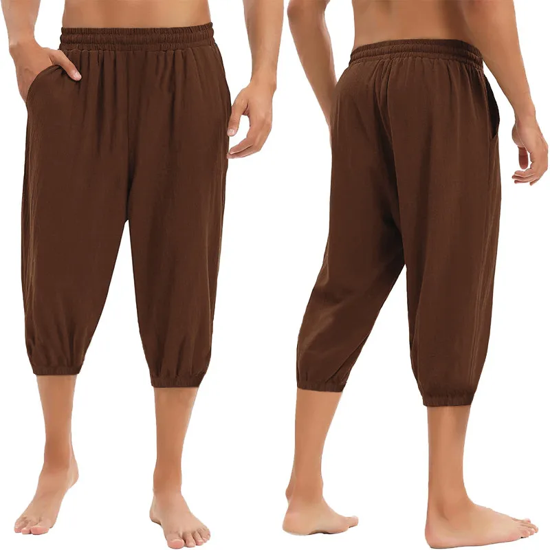 

loween Renaissance Servant Costume Men's Pants Theatre Play Casual Loose Fit Trousers Punk Sle Small Footwear