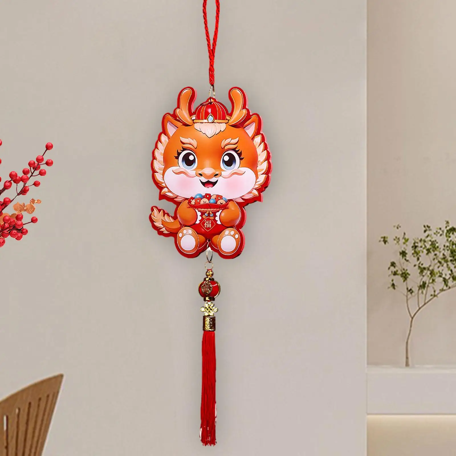 Chinese New Year Hanging Pendant Photo Props Traditional Ornamental Tassel Pendant for Party Wall Door Windows Spring Festivals