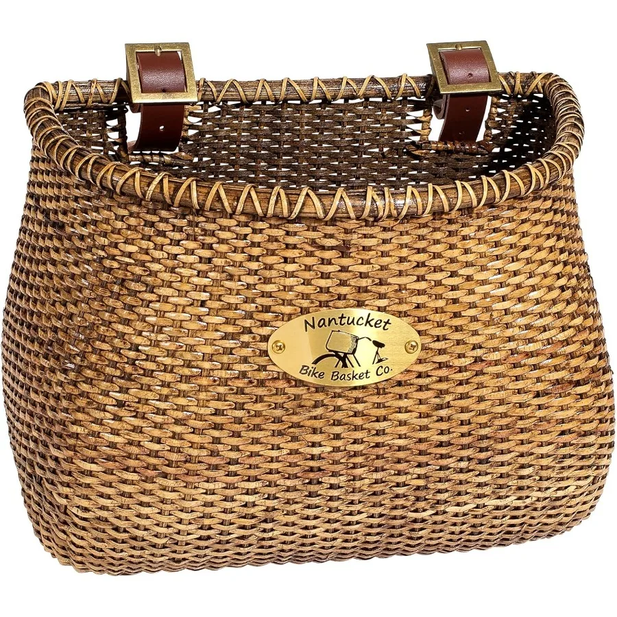 

Lightship Classic Bike Basket For Adult Bikes Handwoven Rattan With Leather Straps Vintage Style Front Basket For Daily Rides 1
