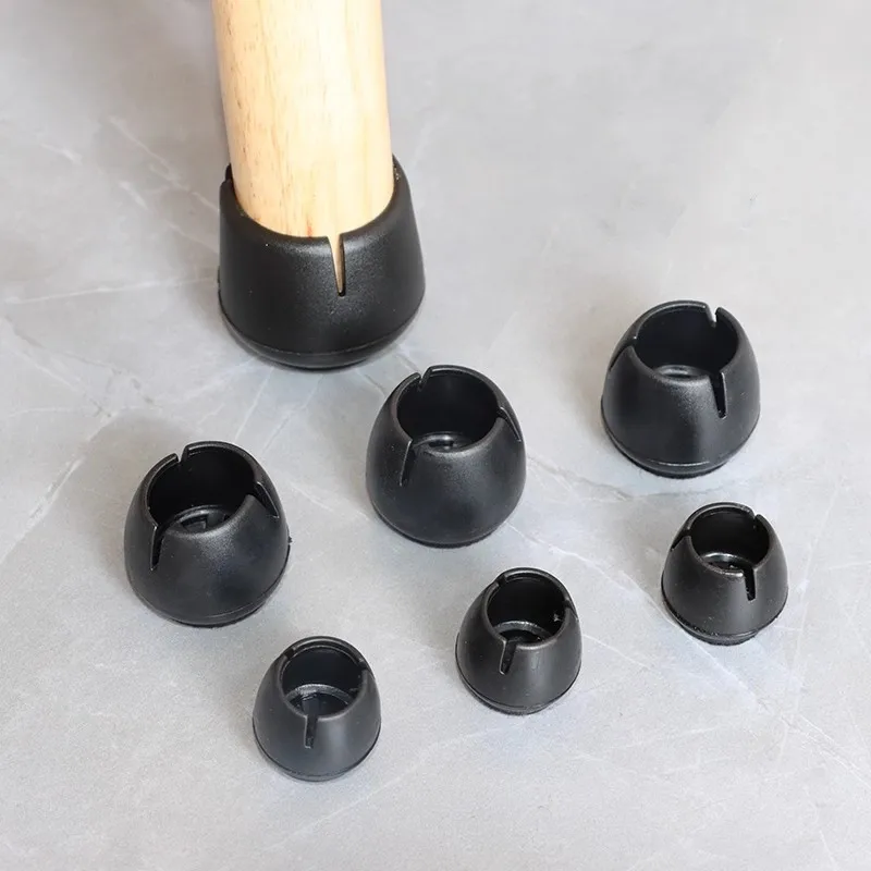 16PCS Black Silicone Chair Leg Floor Protectors with Wrapped Felt Bar Stool Chair Leg Caps Furniture Leg Feet Protection Cover