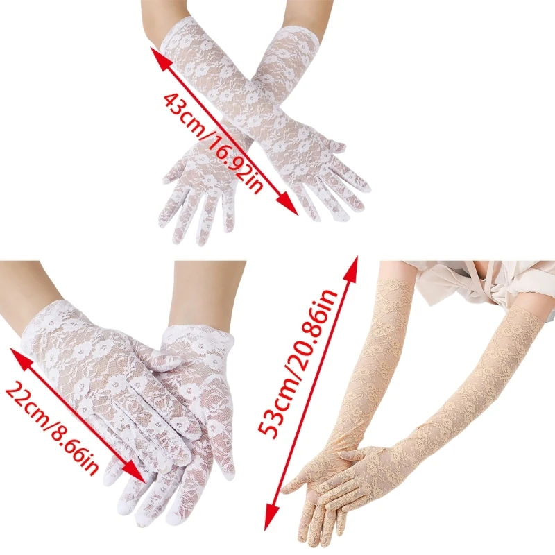 Evening Dinner Gloves with Lace for Opera Proms for Women and Girls 1920s Theme Musical Dancing