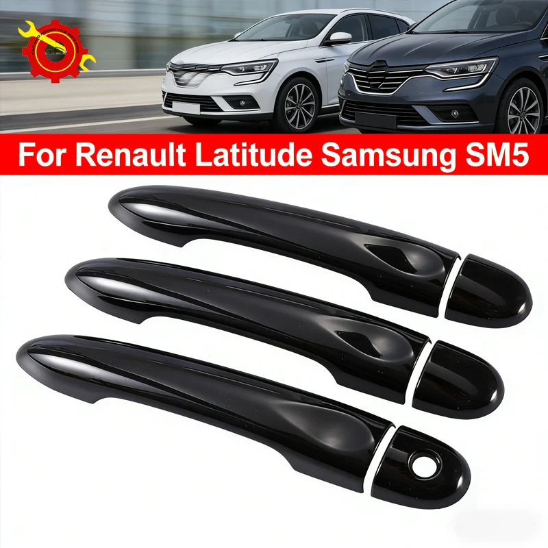 

For Renault Fluence Z.E 2009-2014 For Samsung SM5 Fluence SM3 L38 2009-2017 Car Door Handle Cover Trim Gloss Black Pection Trim