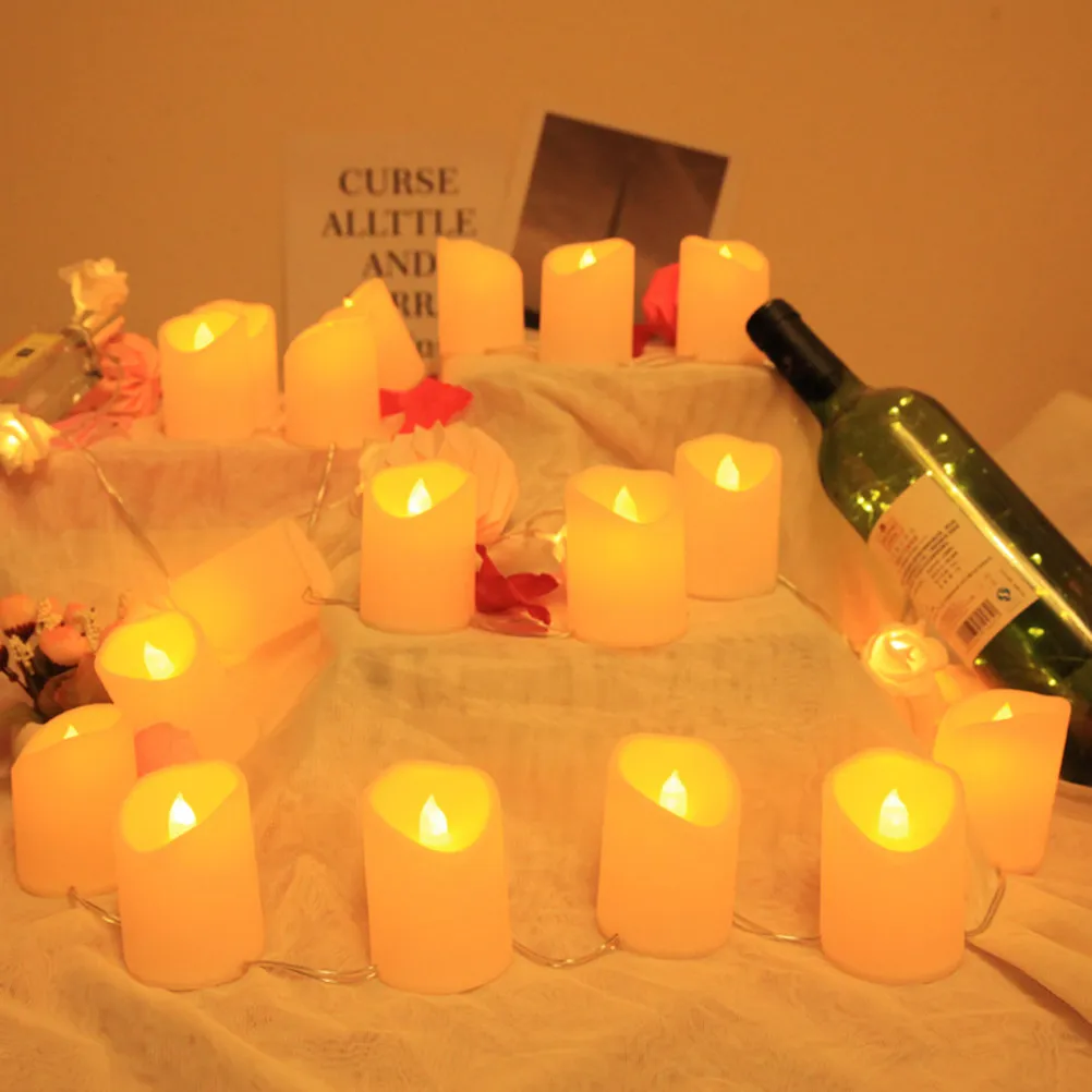 10 LED Glitter String Light 1.5m Flameless Smokeless Safe Night Lamp for Wedding Proposal Party Desktop Candelabra LED