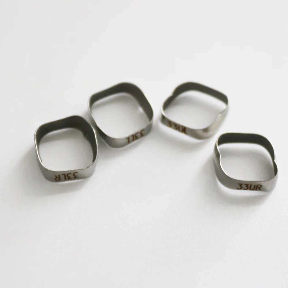1Pack 4Pcs Orthodontic Molar Band Without Buccal Tube Without Cleat (33-41) Dental Material