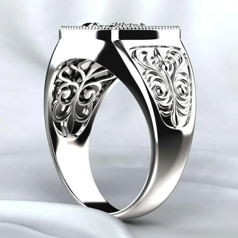 Jewelry Gift Alloy Ring Fashion Men Scorpion Engraved Wide Finger Birthday Club Party