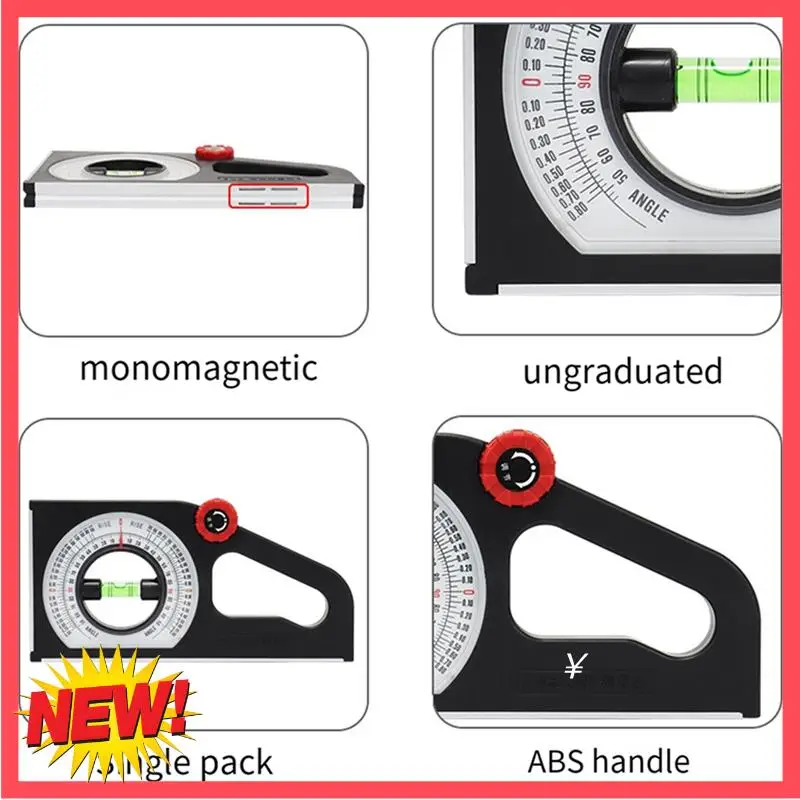 

B17C Engineering Inclinometer, Universal Slope Measuring Scale, Multifunctional Goniometer Instrument Measuring Tool A Easy To U