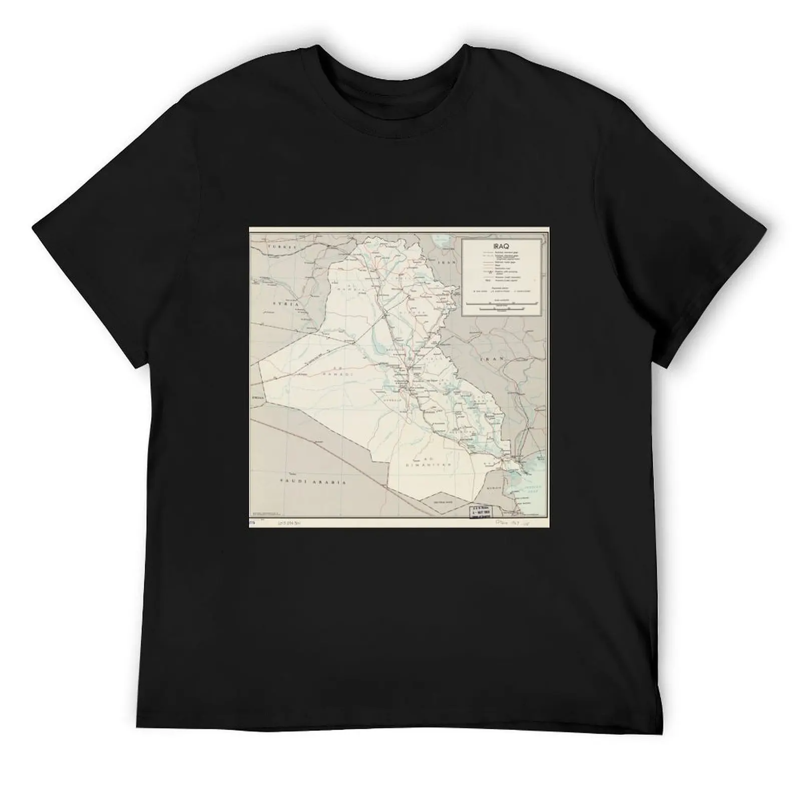 Map of Iraq (1967) T-Shirt basketball graphic tees summer clothes vintage graphic tee summer tops luxury clothes men