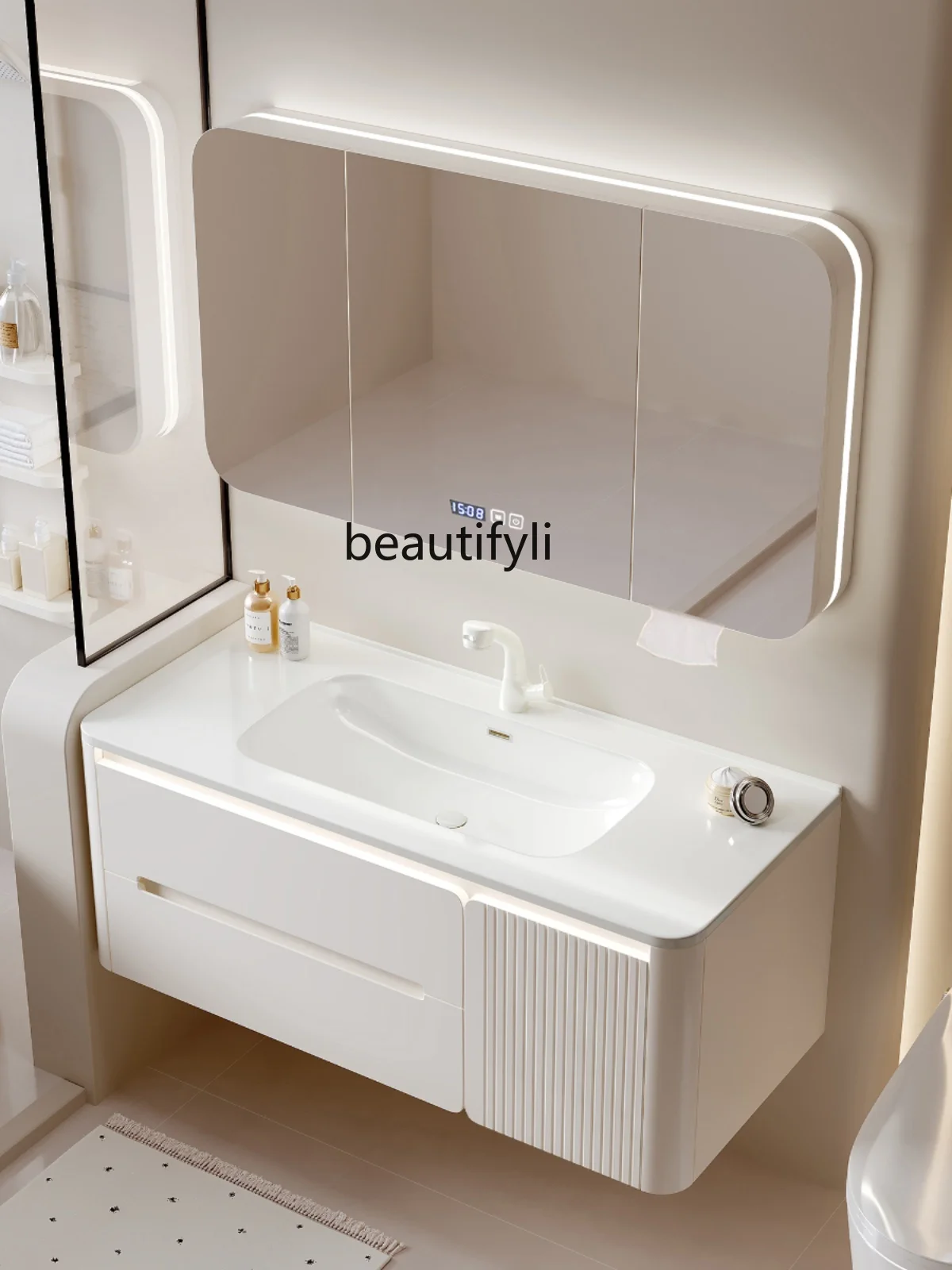 Foshan Ceramic Whole Washbin Bathroom Cabinet Oak Bathroom Table Wash Basin Cabinet Combination