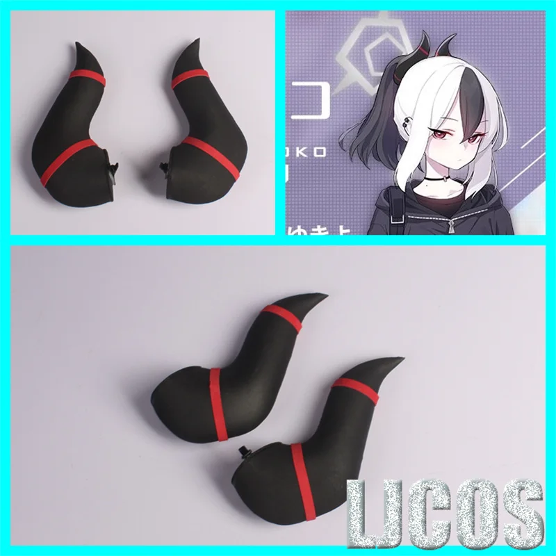 Blue Archive Onikata Kayoko Cosplay Horns Halo Headwear Hairwear Head Clip Halloween Fancy Stage Performance Props