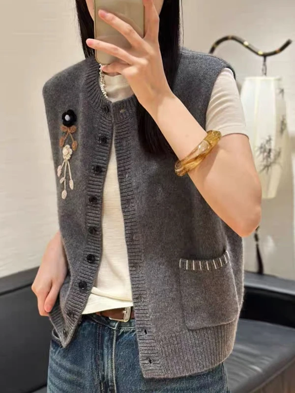 Pull ample en laine Pure 00 pour femme, tricoté à la main, rond, Ne Svel, coussin d'épaule, superposition, hiver