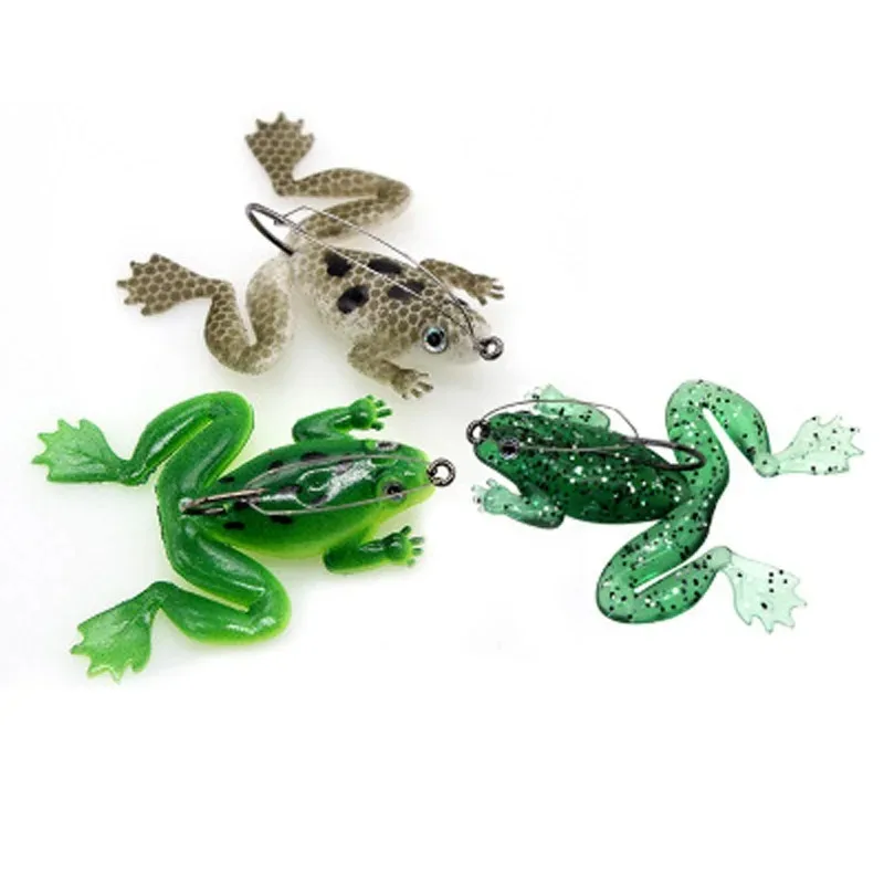 

1pc soft Frog Fishing Lure 6cm/4.5g Artificial Silicone Bait Frog Wobbler Lure with Hook Silicagel Swimbait Trout Pike Bass