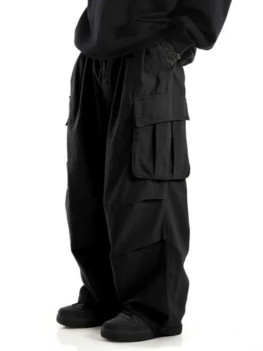 Imagen 1 del producto Pantalones de Trabajo de Pierna Ancha para Hombre, Talla Grande, Estilo Urbano Holgado, Pantalones Cargo Modernos