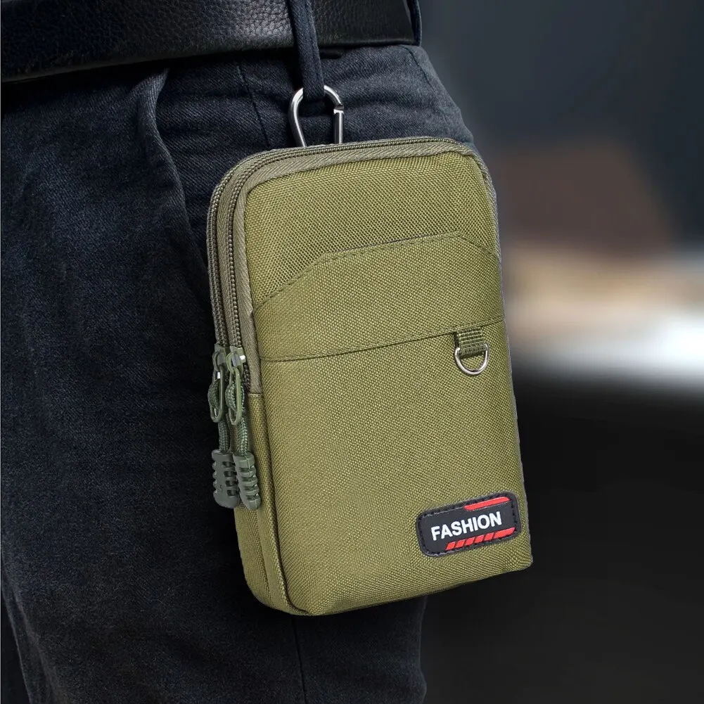 Double Layer Tactical Waist Bag Black Outdoor Phone Pouch for Men Camping Hunting Accessories