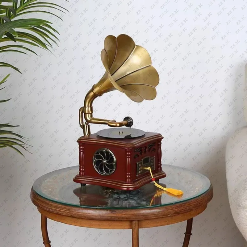 Factory Price Portable Version Gramophone Retro Style Subwoofer Speaker Bluetooth Phonograph Record Player