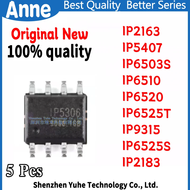 (5piece)100% New IP2163 IP5407 IP6503S IP6510 IP6520 IP6525T IP9315 IP6525S IP2183 sop-8 Chipset