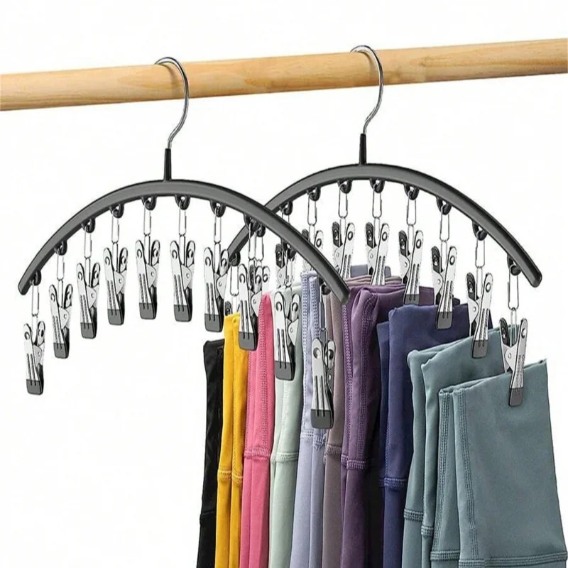 شماعة سراويل من الفولاذ المقاوم للصدأ، تخزين خزانة ملابس موفرة للمساحة مع 10 مشابك #1