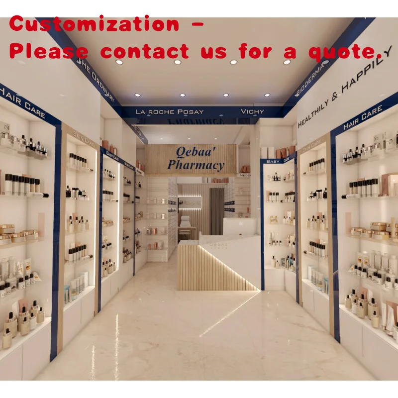 custom.Cosmetic Store Display Cabinet Modern Luxury Interior Furniture Custom High-End LED Lighting Commercial Complex