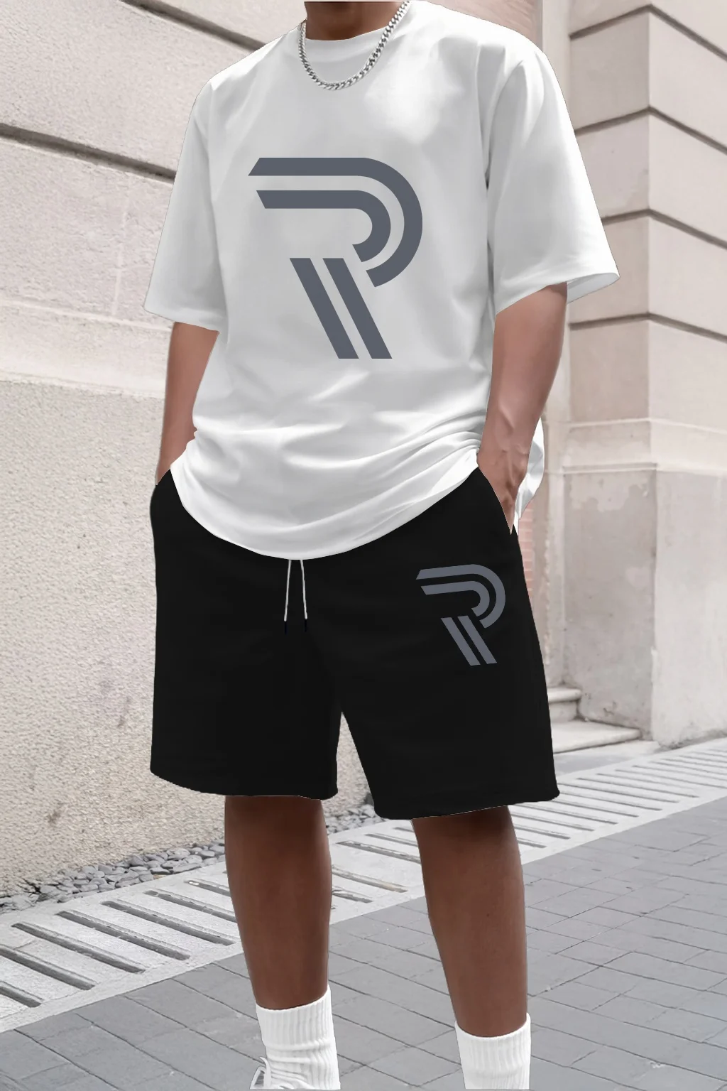 

Summer Two-piece Men's Casual Breathable Pajamas Short Sleeved Shorts Geometric Pattern Shirt Home Set