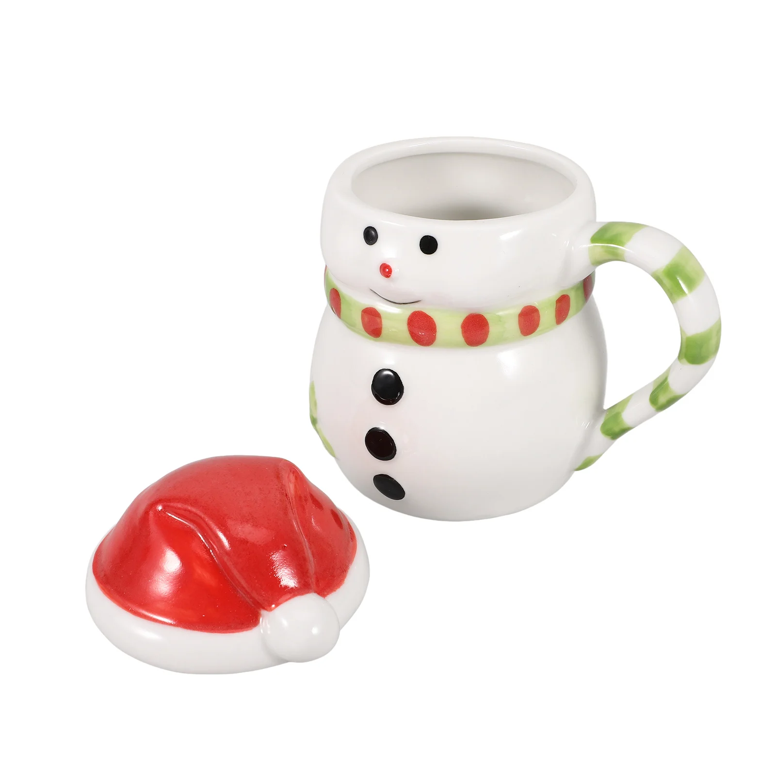 

Snowman Mug Lid Cute Christmas Winter Coffee with Mugs Cartoon Ceramic Cup Water