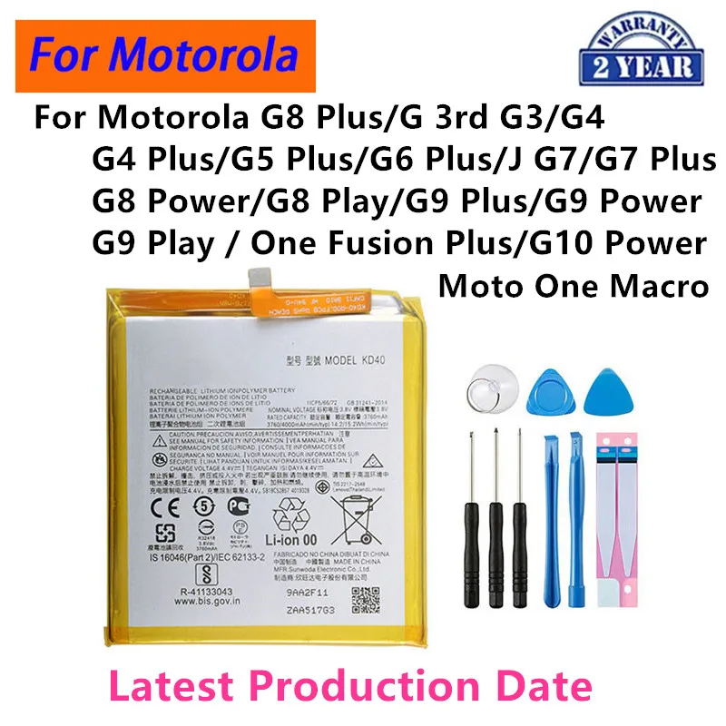 

Original Battery For Motorola Moto G8 Plus G 3rd G3 G4 G5S Plus G5 G6 J G7 G8 G9 G10 Plus Power Play G9 Play Phone Batteries