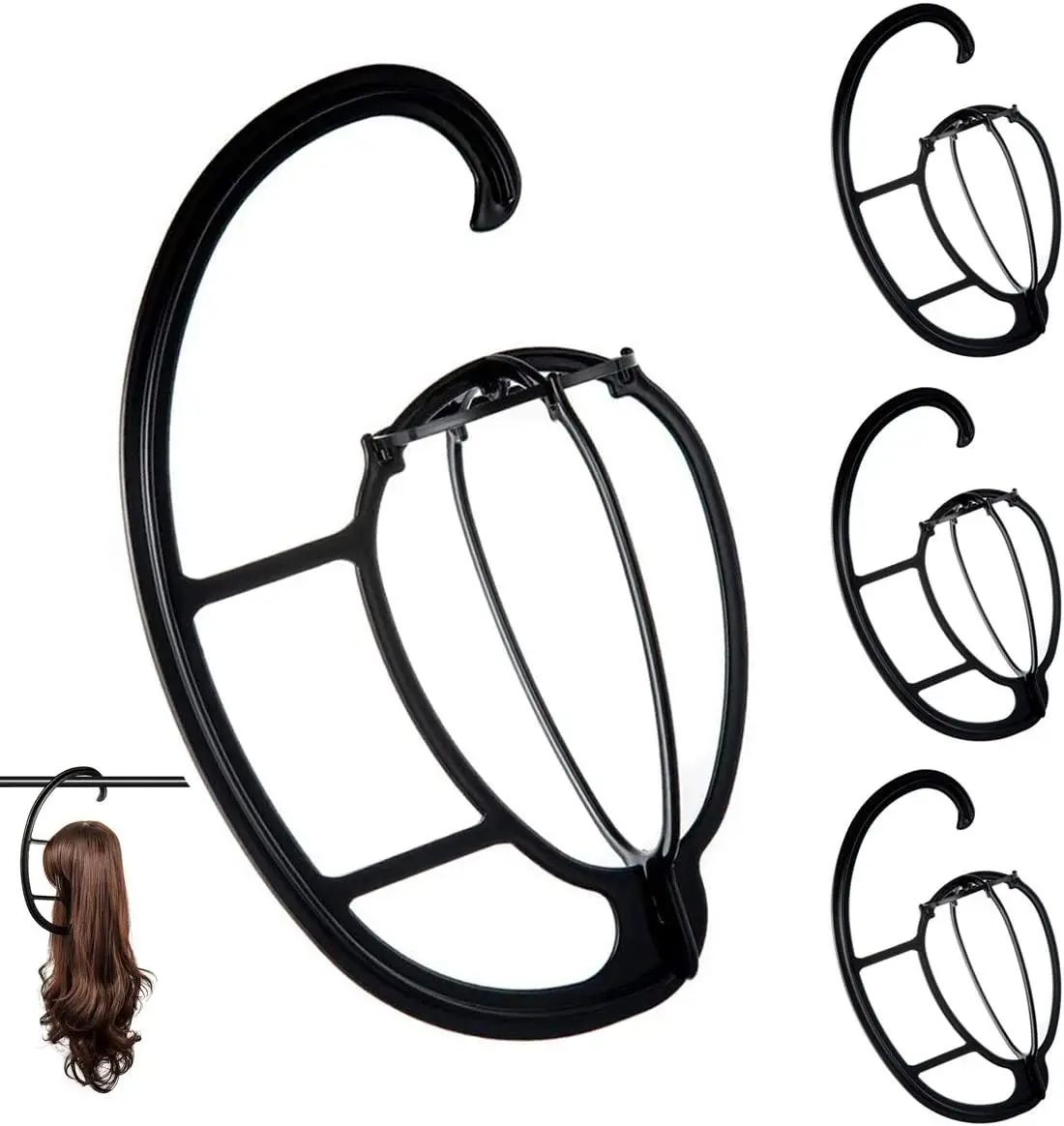 

Synthetic 1/2/3PCS Hanger Portable Hanging Stand Women Wigs and Hats Collapsible Dryer Durable Collapsible Display Holder Tool