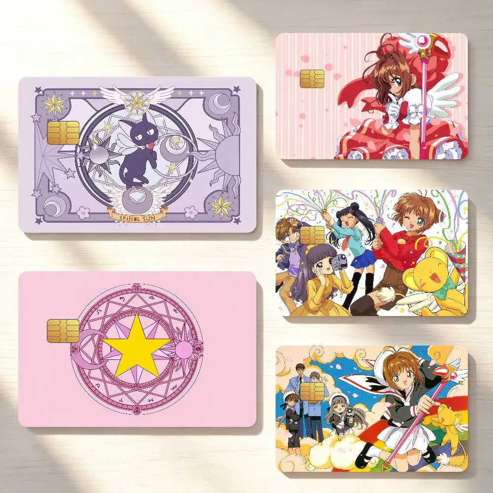 Classic Anime C-Cardcaptor Sakura Credit Card Skin Stickers For Bank Bus Metro Cards Waterproof Anti-Scratch Gift 4PCS