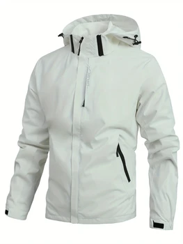 Men's Waterproof Rain Jacket Lightweight Outer Hooded Outdoor Raincoat Hiking Windproof Jacket Climbing Outdoor Jackets 5
