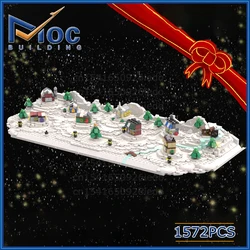 Christmas Series MOC Building Block Tiny Winter Village Display Technology Bricks Street Vie DIY Assembled Model Toy Holiday