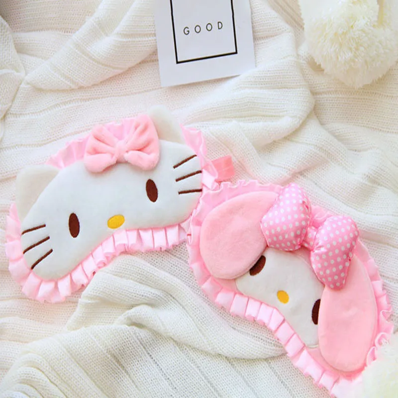 Sanrio Hello Kitty Eye Patch Shading Sleep Eye Mask Cute Women Kawaii Cartoon Eyepatch Travel Relax Cover Girl Eye Care Tools