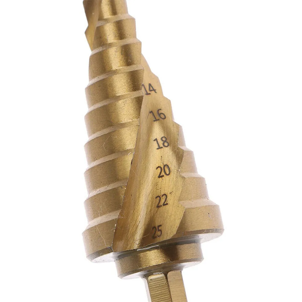 Cone Drill Step Drill Bit Metal Drilling No Burr Step Cone Titanium Coated Hole Cutter 6-25mm Drill Wood Accessories