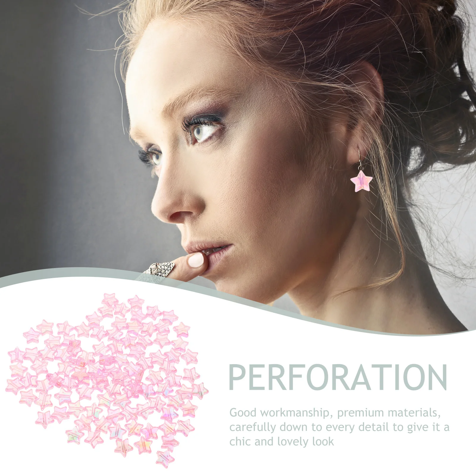 

300Pcs Five-Pointed Star Acrylic Beads Loose Beads for Bracelets Jewelry Making DIY Crafts Star Bead Stars for Crafts