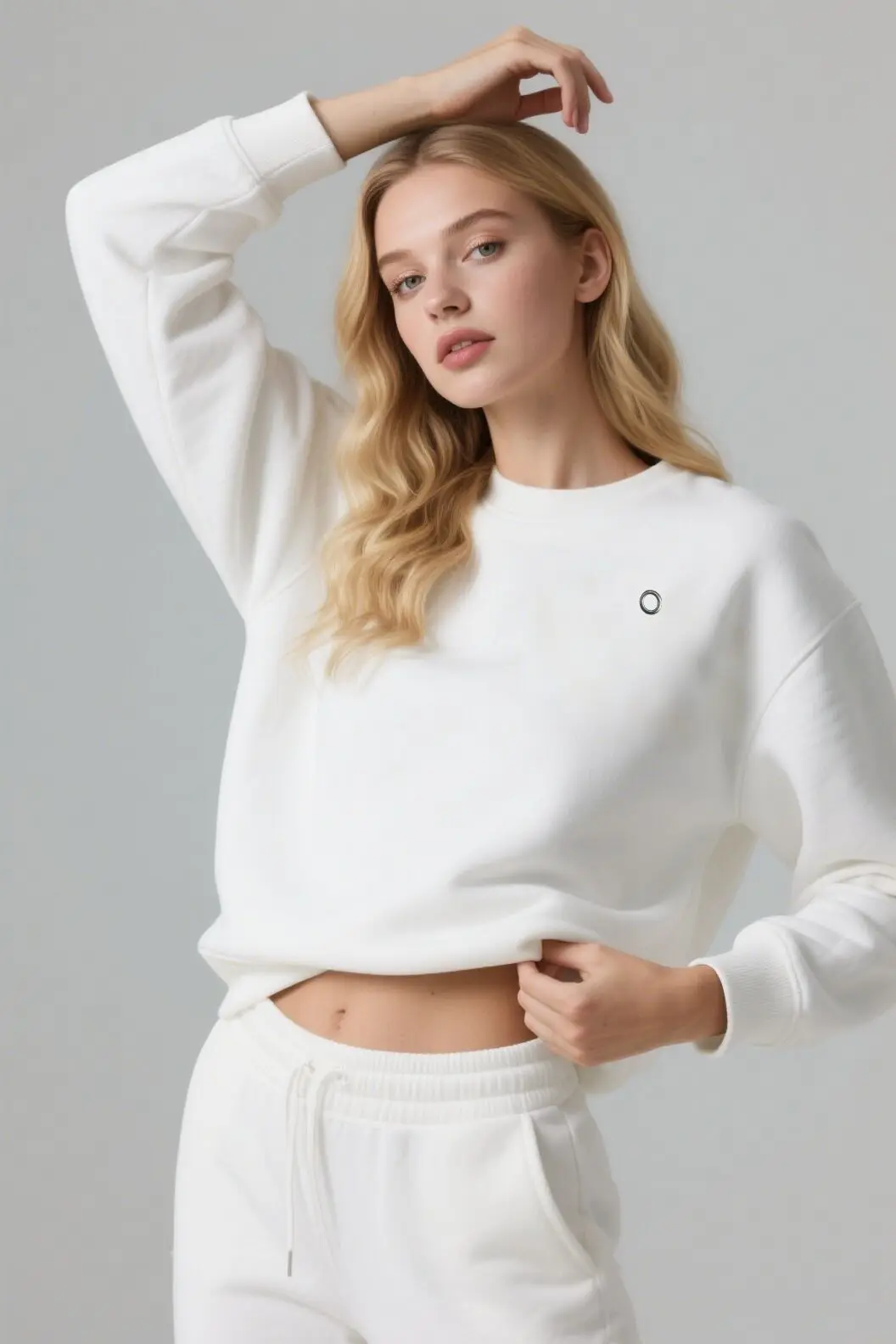 موضة جديدة 2025 سترة مريحة بشعار عاكس ثلاثي الأبعاد أمريكي ثقيل الوزن ورياضات غير رسمية فضفاضة لليوجا برقبة دائرية #1