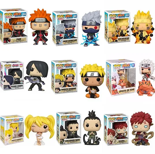 Funko Narutos Uzumaki Kakashi Sasuke Uchiha 698# NAMIKAZE 935# Pain 934# GAARA Tsunade Roke Lee PVC Figure Model Toys Kids Gifts